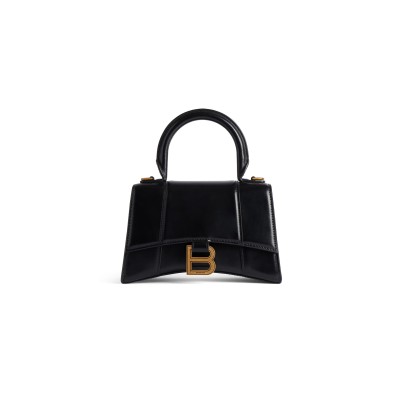 BALENCIAGA WOMEN'S HOURGLASS HANDBAG XS IN BLACK 5928331QJ4M1000 (18.8*13*7.9cm)